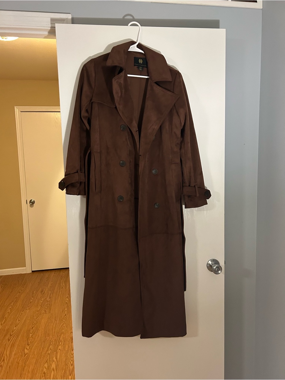 House of Harlow 1960 Brown Double-Breasted Trench Coat